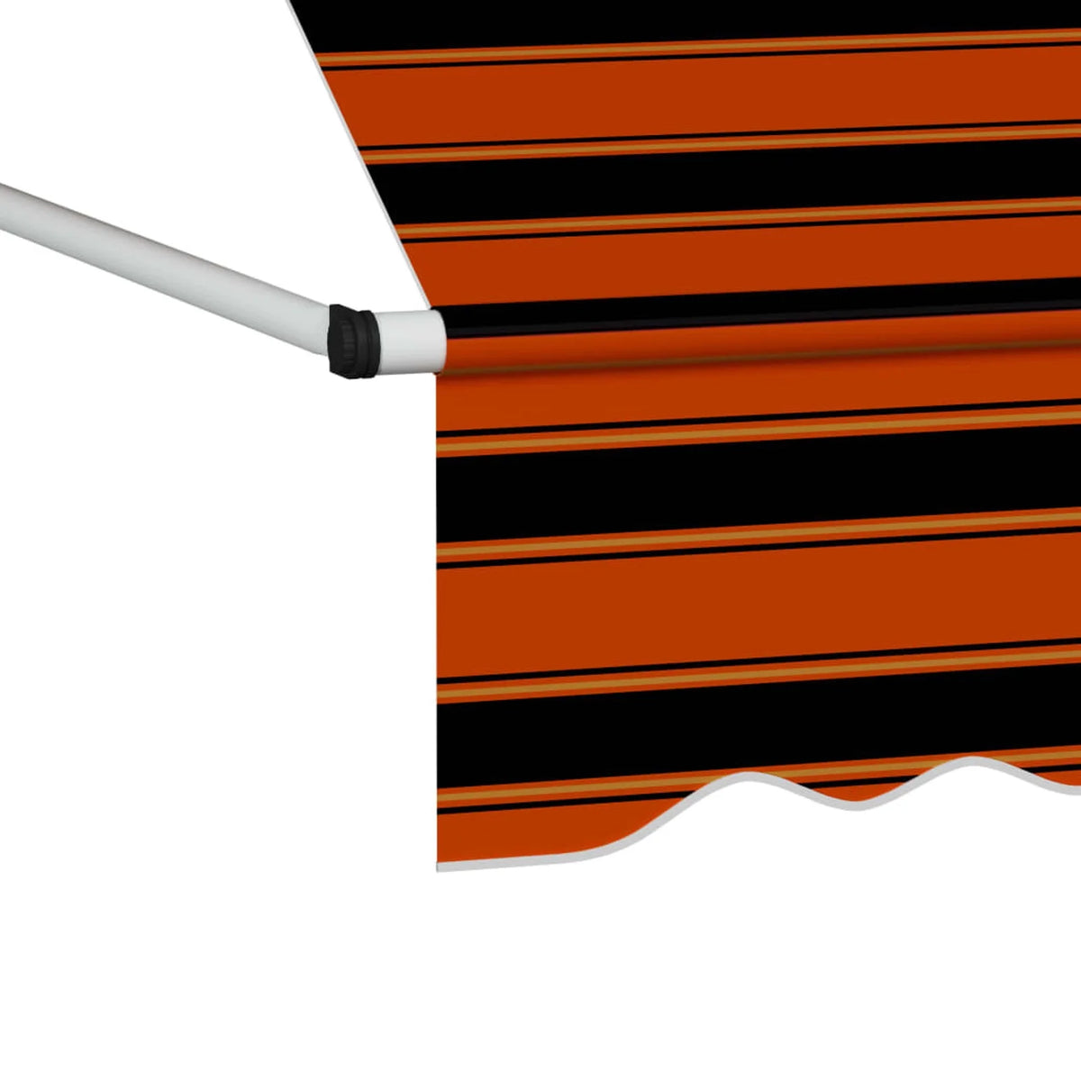 137.8" Manual Retractable Awning Orange and Brown P14313