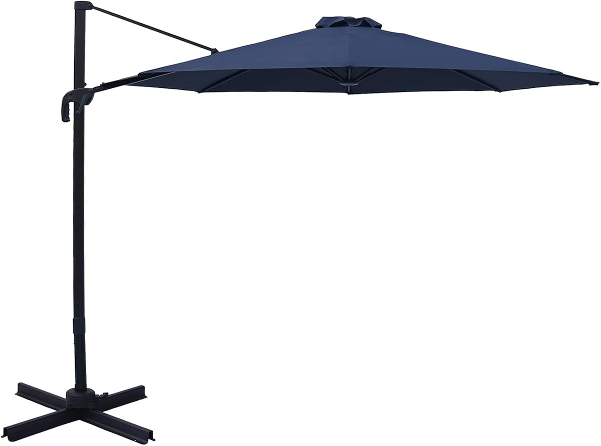 10 Foot Outdoor Cantilever Offset Patio Umbrella and Stand T12826