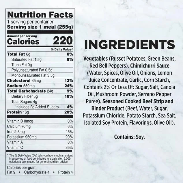 Beef Chimichurri Frozen Meal, 9 oz - Pack of 6 W989