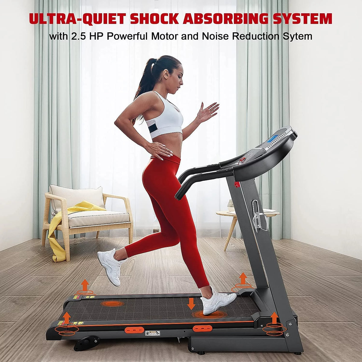 Electric Foldable Treadmill 2.5 HP 3 Levels Incline B5056
