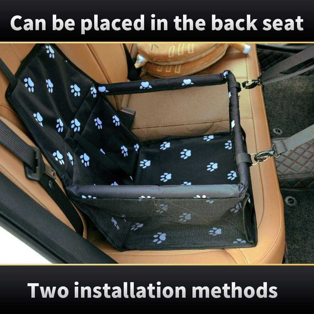Dog Car Seat with Clip-On Safety Leash and PVC Support Pipe K7367