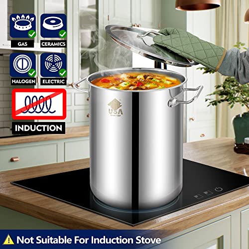 32QT Stainless Steel Stock Pot 6-Piece with Basket and Steamer Rack D362102