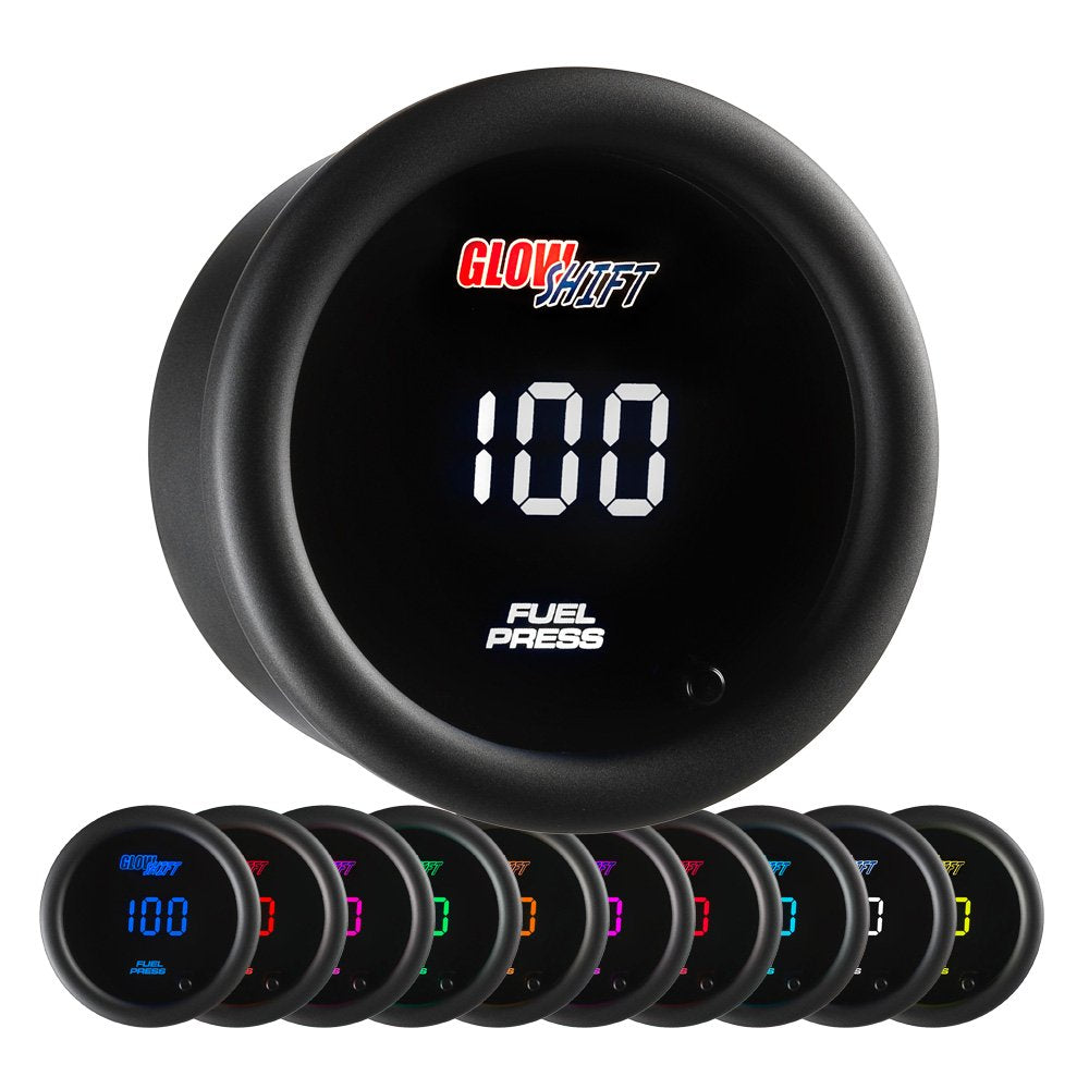10 Color Digital 100 PSI Fuel Pressure Gauge Kit with Electronic Sensor N682
