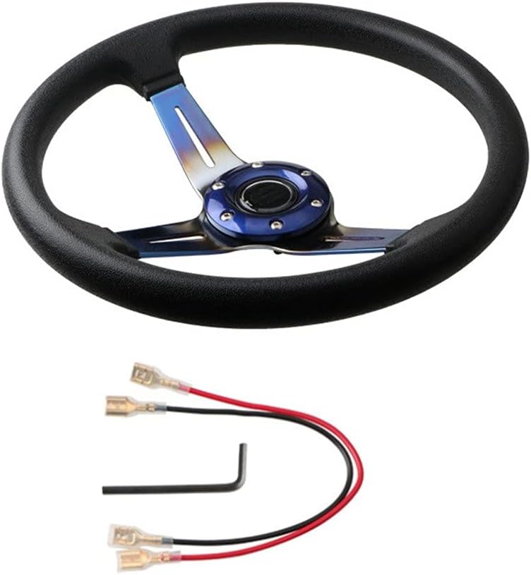 14 Inch Deep Dish Racing Steering Wheel Aluminum Alloy 6 Bolts Z639