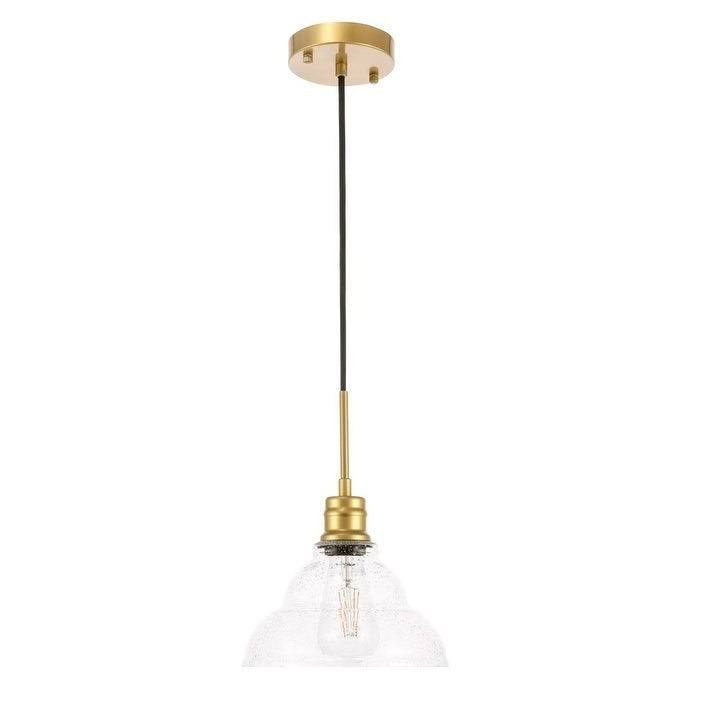 1-Light Clear Seeded Glass Brass K22649