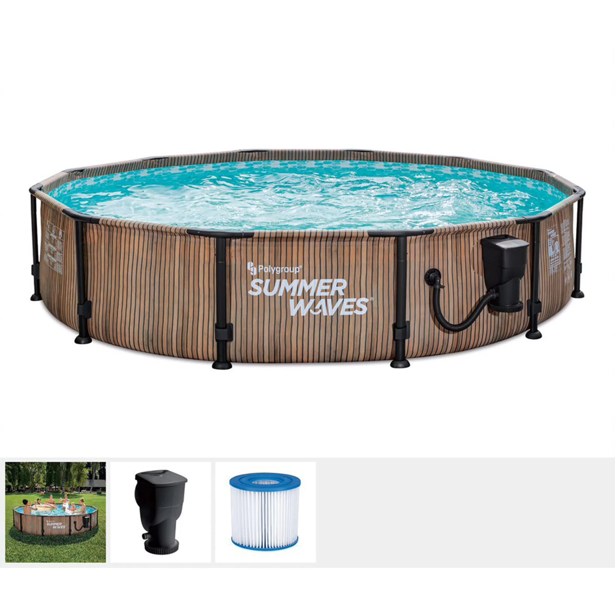 12ft x 30in Above Ground Frame Pool with Filter A9725