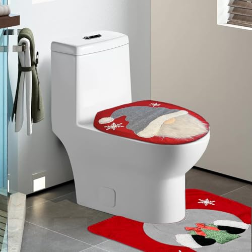 Christmas Toilet Seat Cover and Rug Set 2PCS Non-Slip R2222