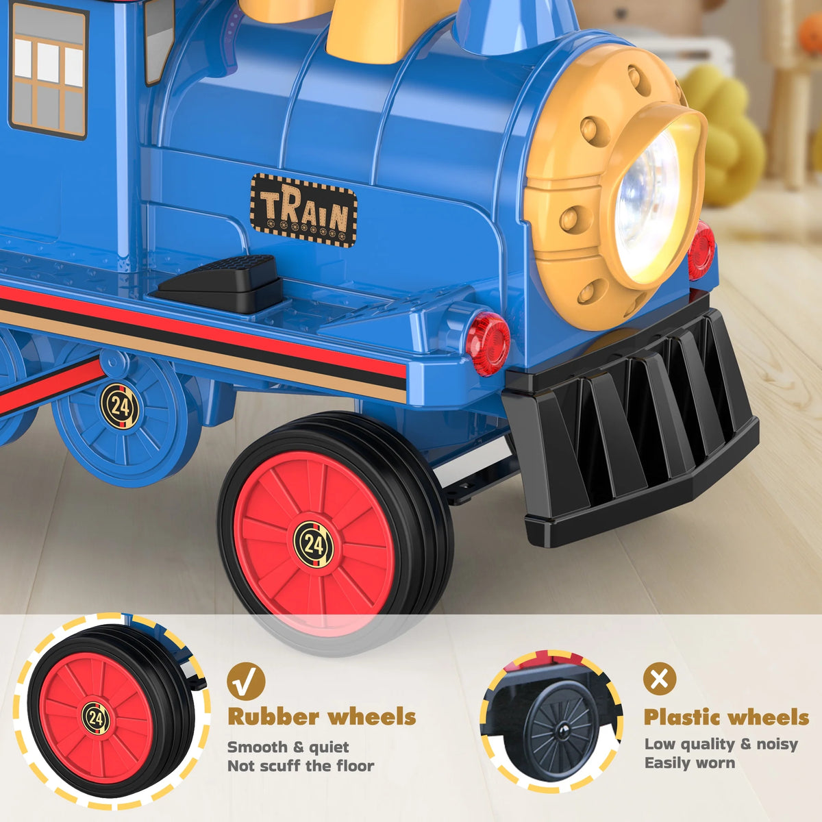 12 Volt 2 Seater Kids Ride on Train with Storage Box B337852