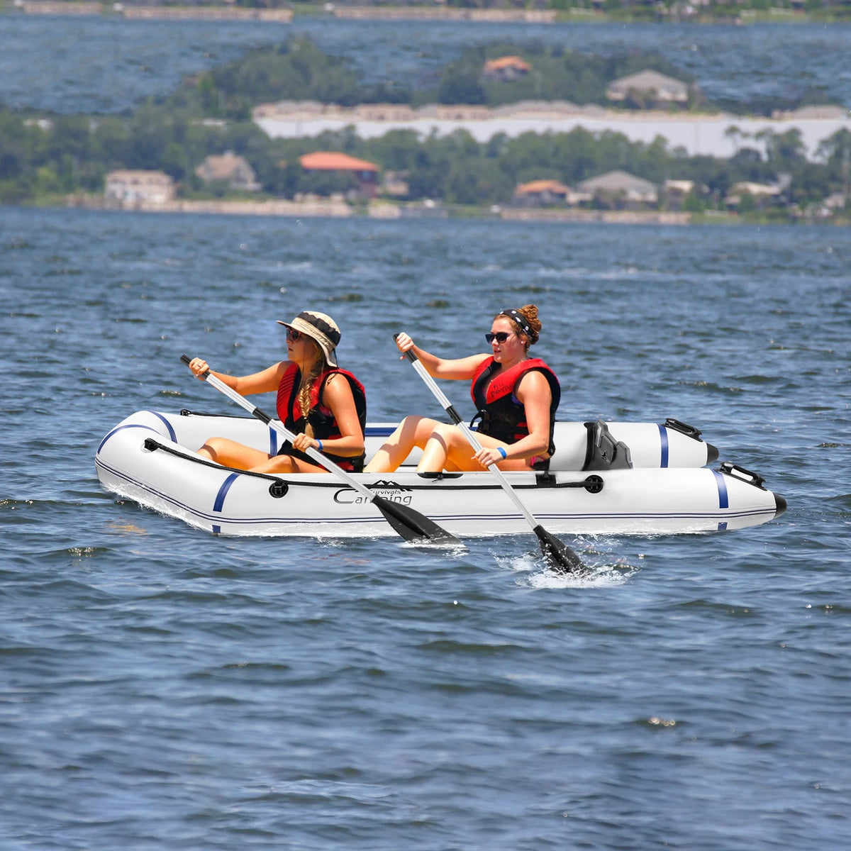 10ft Inflatable Boat, Gray/White H12881