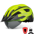 Bike Helmet with Visor and Goggles USB Rechargeable Light Q410