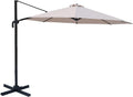 10 Foot Outdoor Cantilever Offset Patio Umbrella and Stand T12826