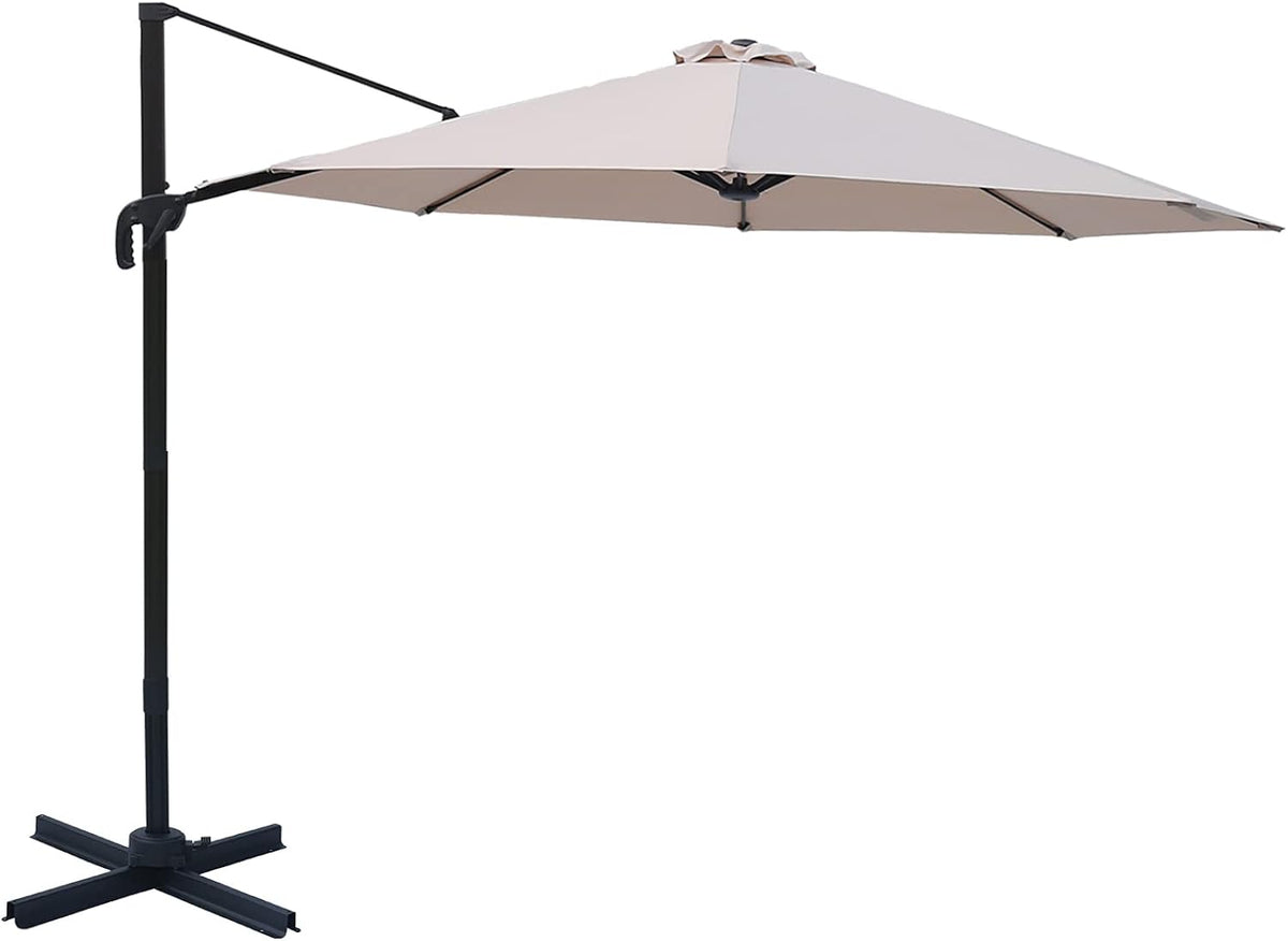 10 Foot Outdoor Cantilever Offset Patio Umbrella and Stand T12826