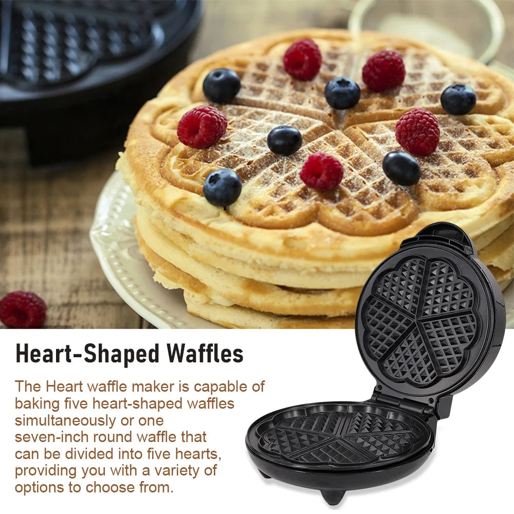 1000W Heart-Shaped Waffle Maker Iron R73076