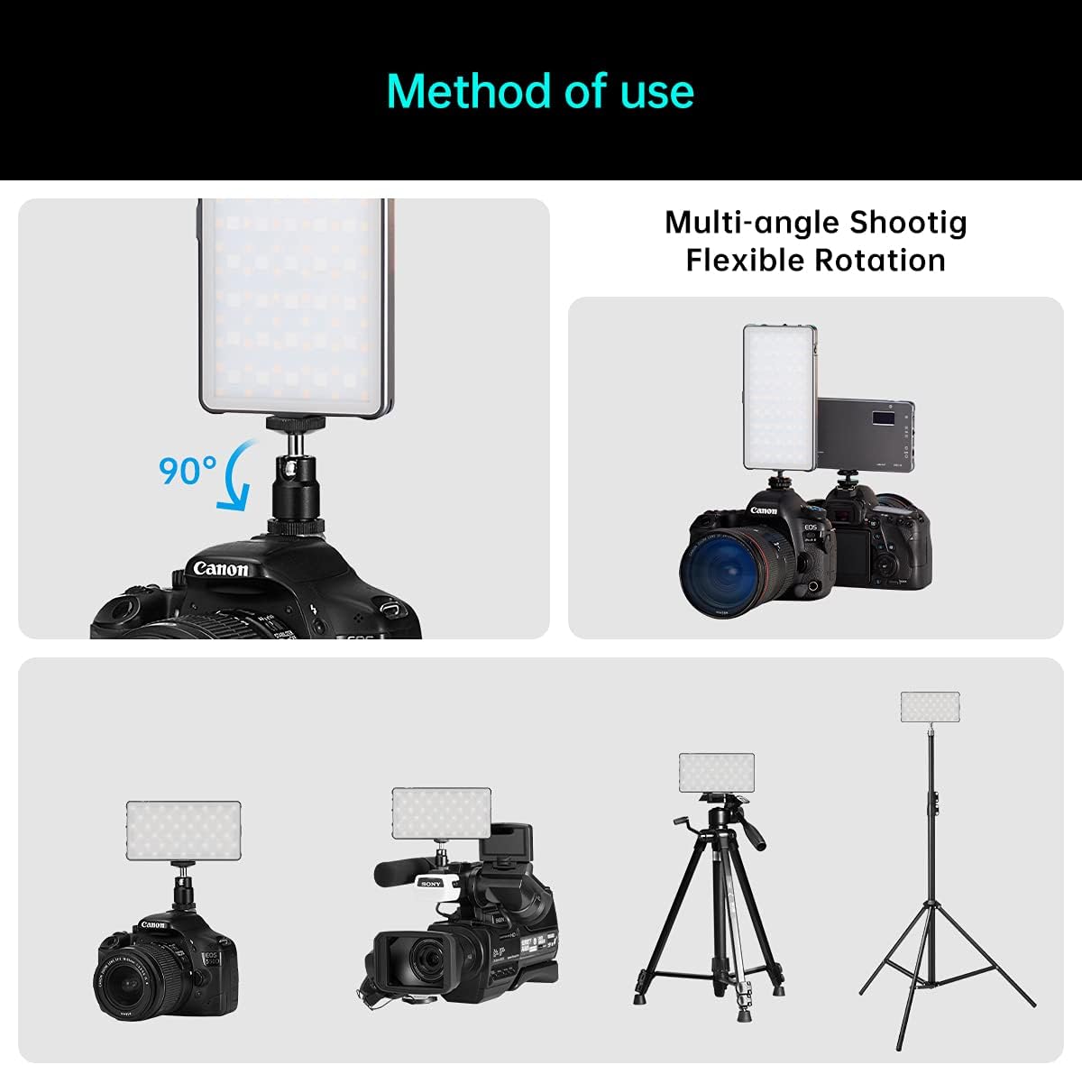 RGB Video Light Panel with Rechargeable Battery P6737