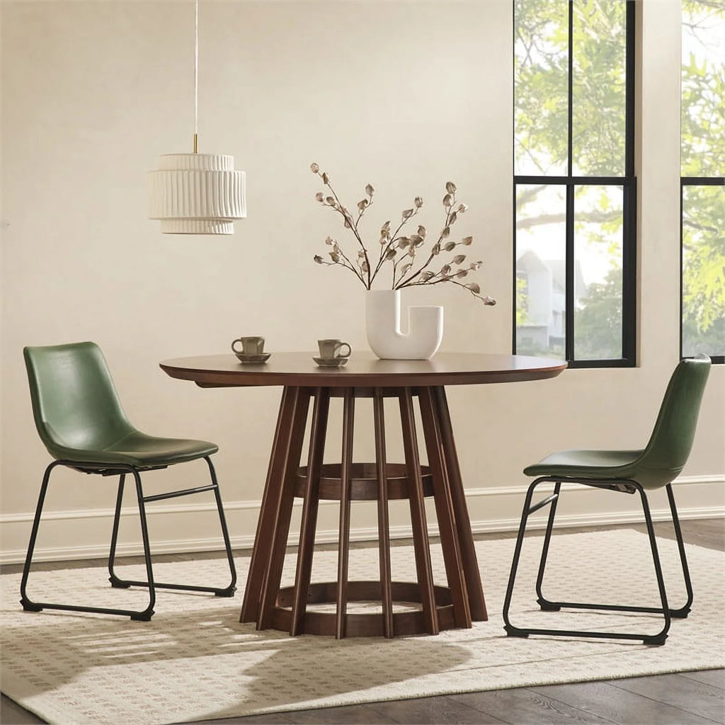 48" Mid-Century Round Wood Pedestal Dining Table A99217