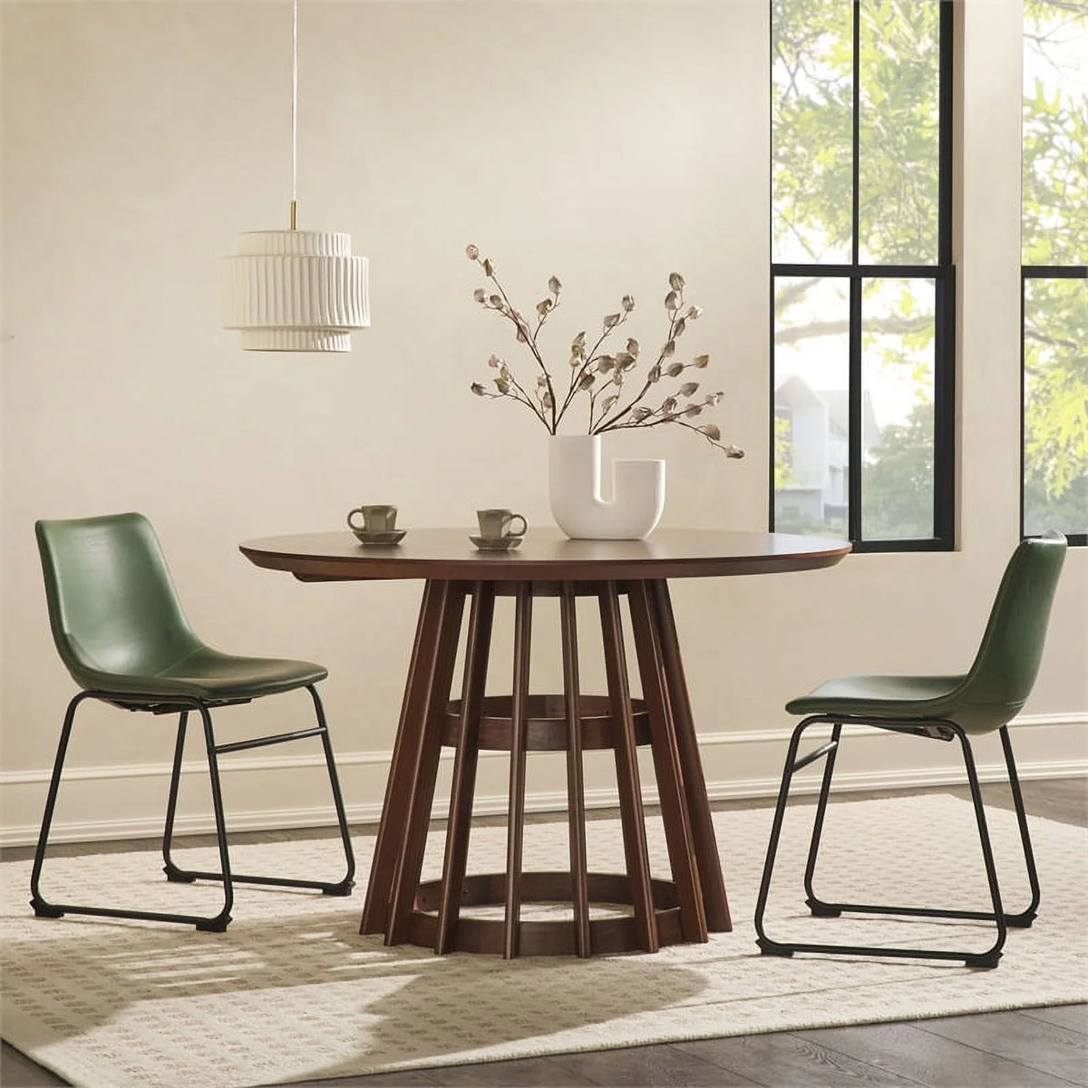48" Mid-Century Round Wood Pedestal Dining Table A99217