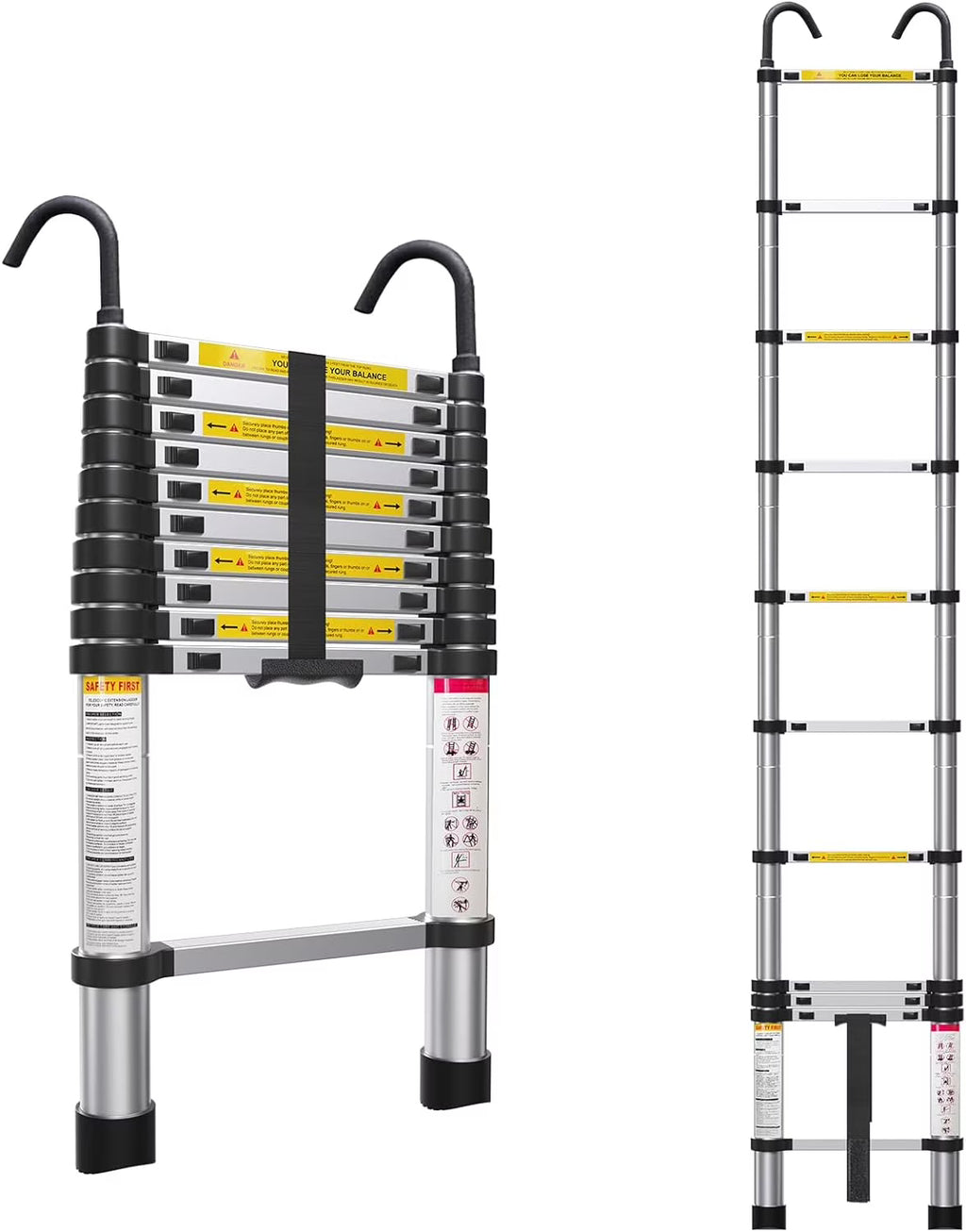 10.5ft Aluminum Telescoping Ladder with Hook T42799