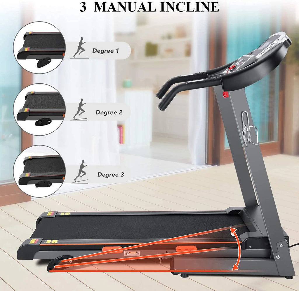 Electric Foldable Treadmill 2.5 HP 3 Levels Incline B5056