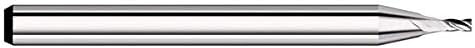 .0250 Single End Corner Radius Carbide End Mill, AlTiN Coated, 4 Flute, Pack of 2 L66924