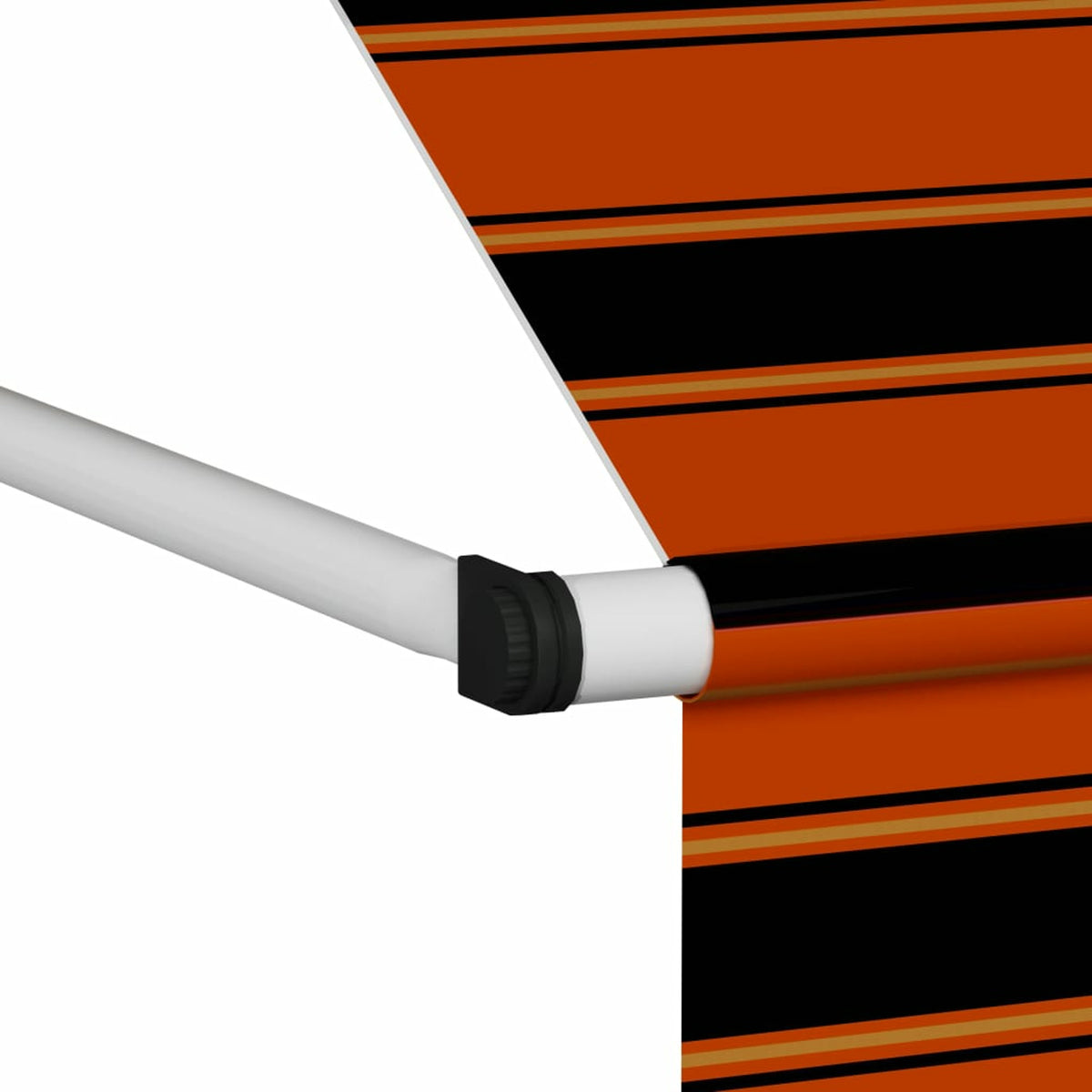 137.8" Manual Retractable Awning Orange and Brown P14313