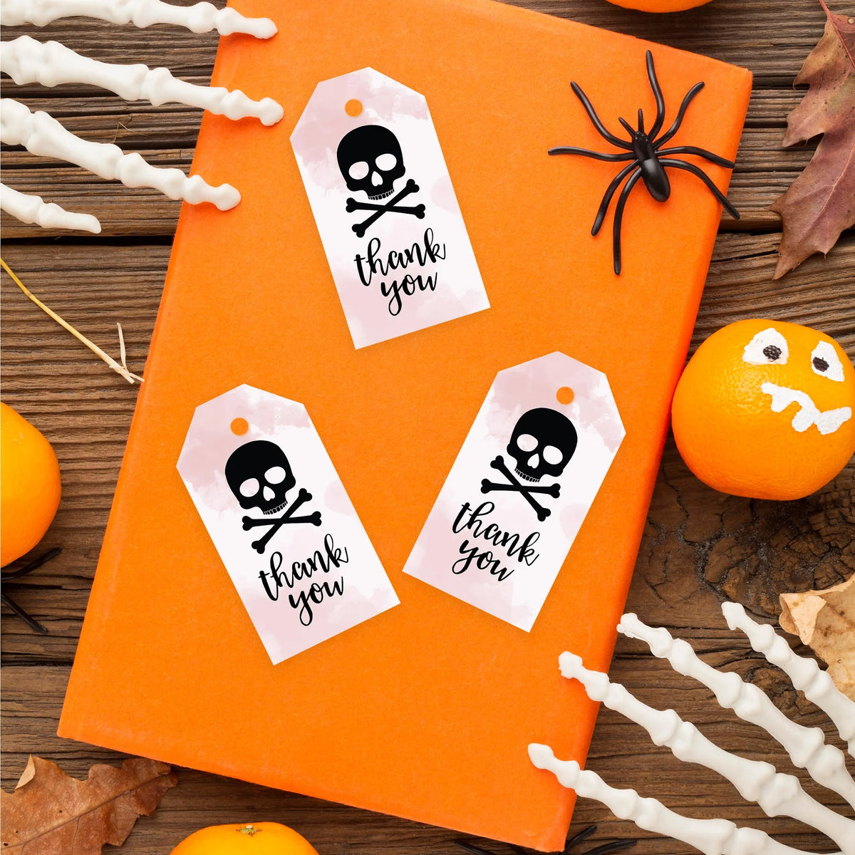 100-Pk Skull Gift Tags With String, 2 x 3.75 inch N5469