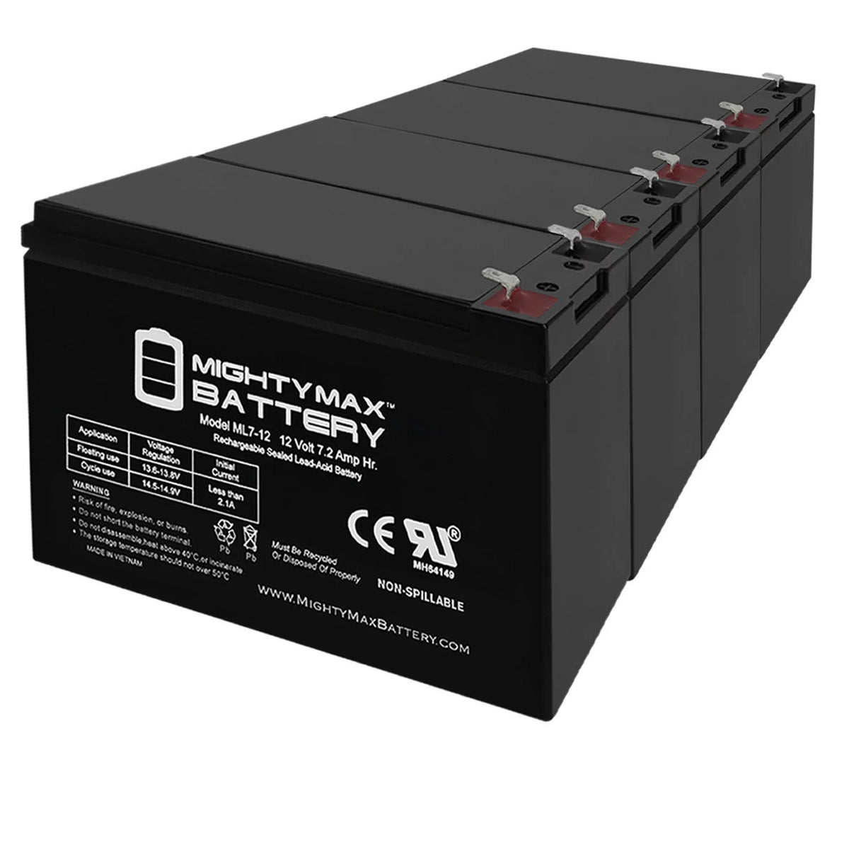 12 Volt 7ah Rechargeable Battery with F1 Terminals K838061