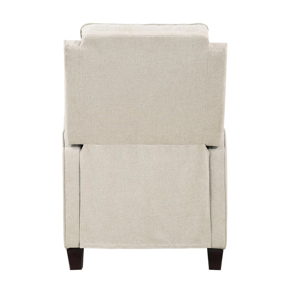 Beige Upholstered Fabric Push Back Recliner Q159262