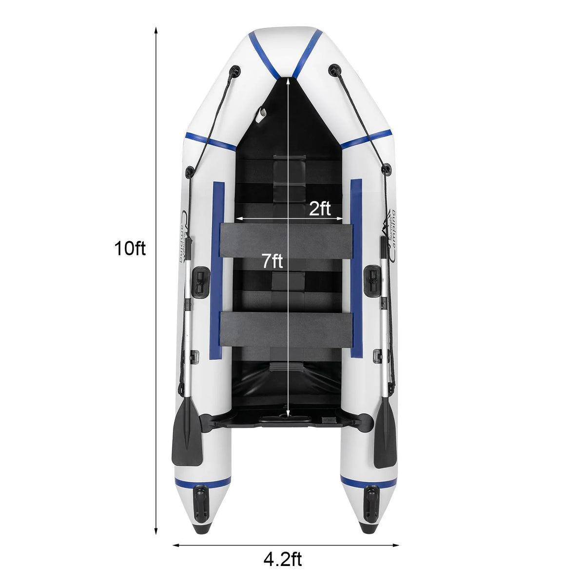 10ft Inflatable Boat, Gray/White H12881