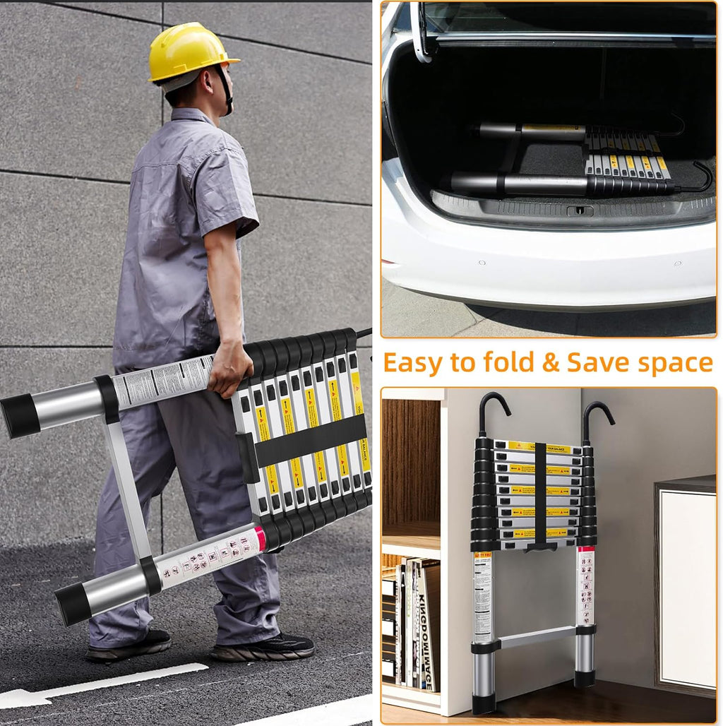 10.5ft Aluminum Telescoping Ladder with Hook T42799
