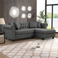 Grey Linen Chesterfield Sofa Q74801