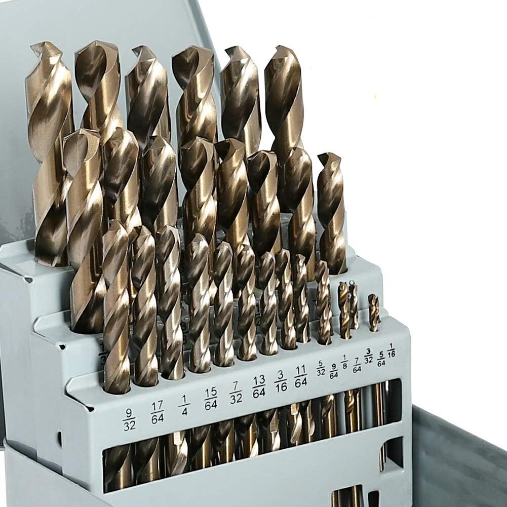 115Pcs M35 High Speed Steel Twist Drill Bit Set with Metal Indexed Storage Case W147