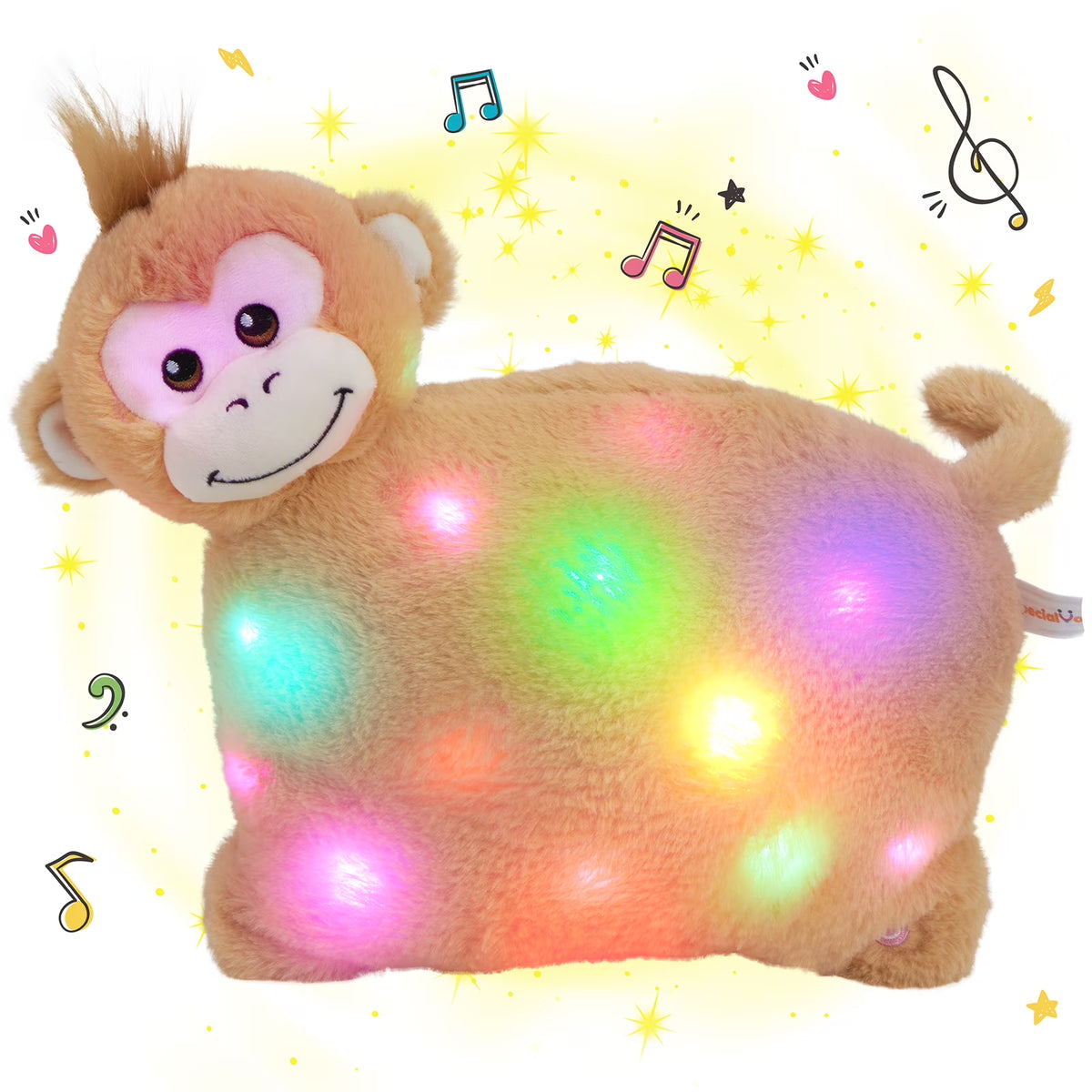 12'' Musical LED Monkey Stuffed Animal Plush Toy N514