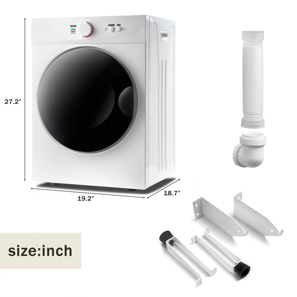 1020W 1.41cu ft Portable Front Load Electric Clothes Dryer with Stainless Steel Tub Y9939