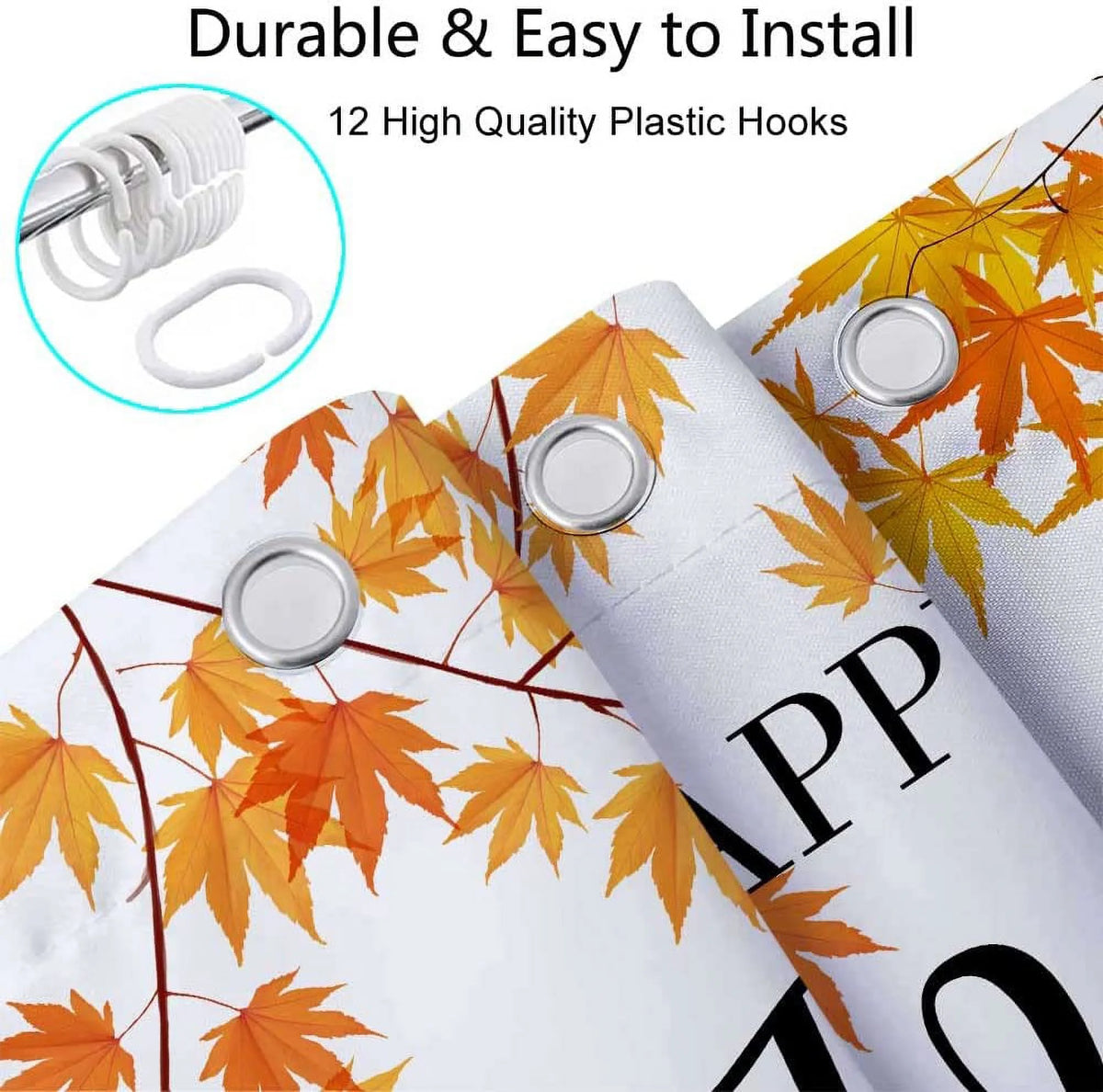 Fall Gnomes Fabric Shower Curtain Set with Hooks 72X72" X69595