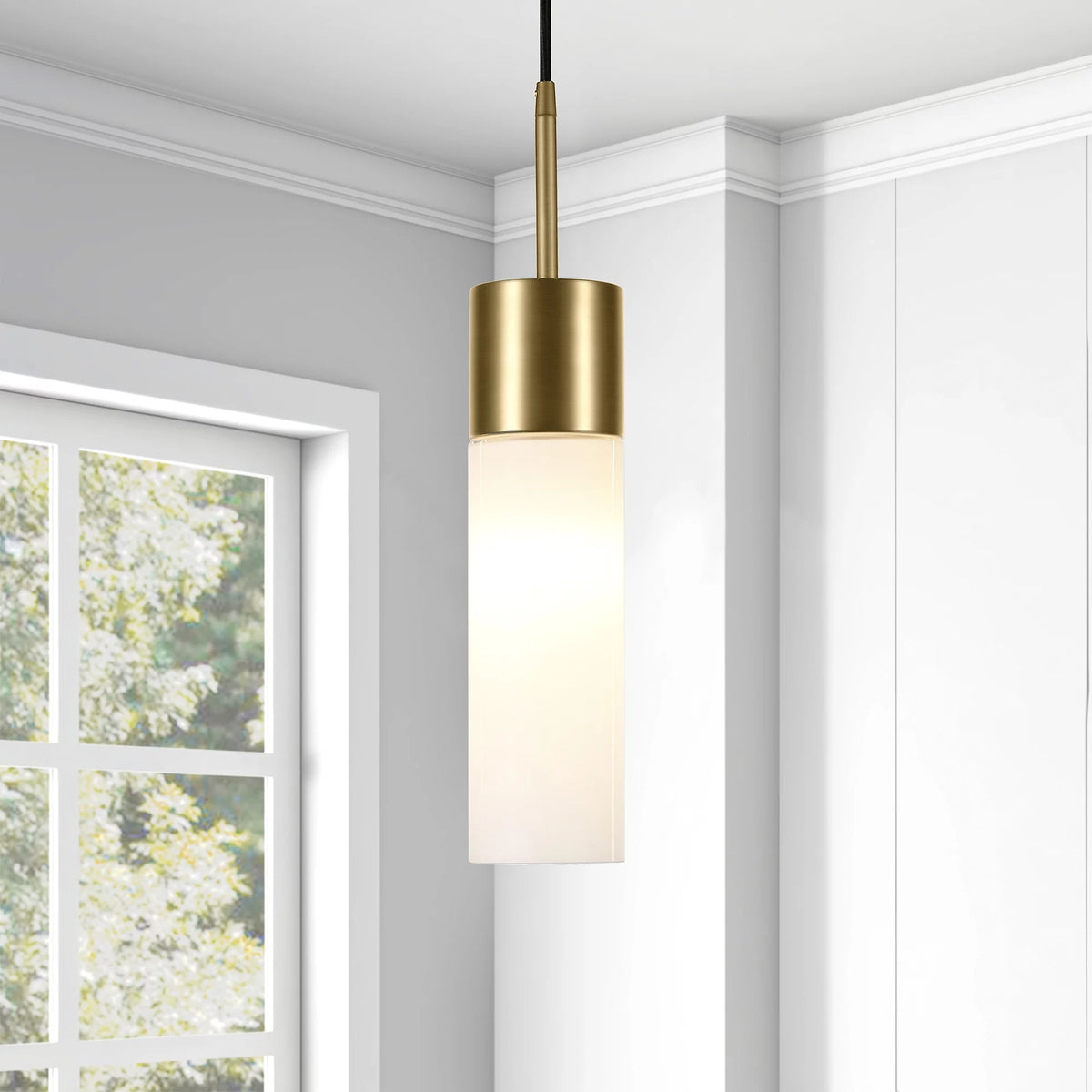 1-Light Pendant with Milk White Glass Shade E442169