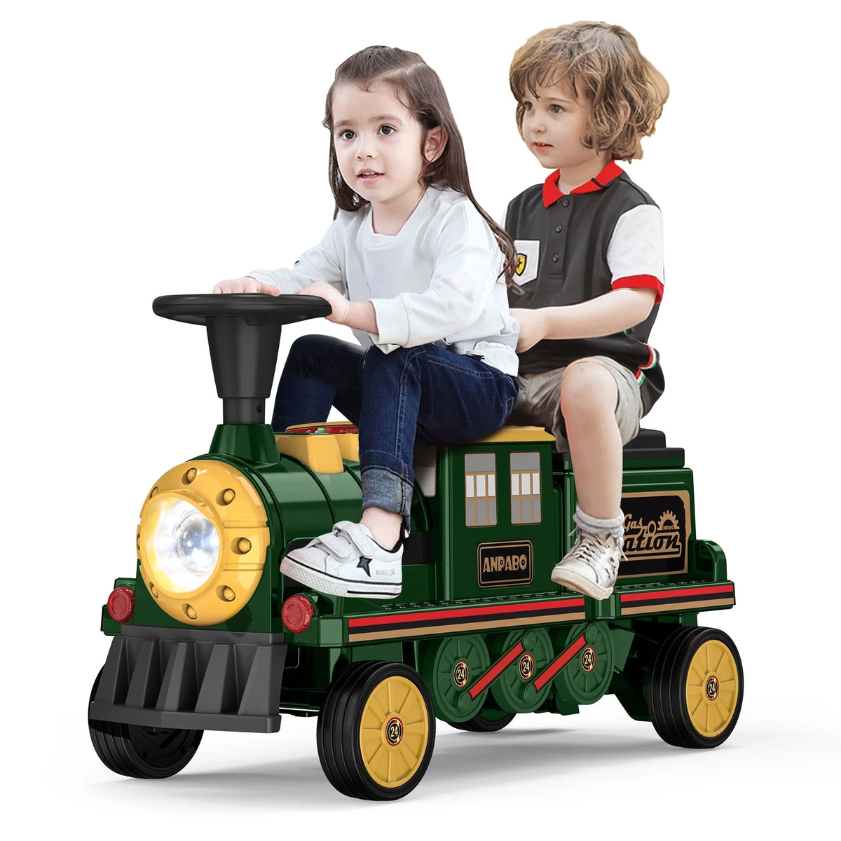 12 Volt 2 Seater Kids Ride on Train with Storage Box B337852