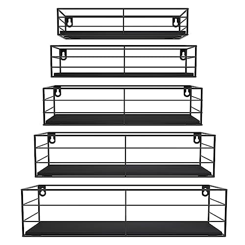 Black Floating Shelves Set of 5 N607