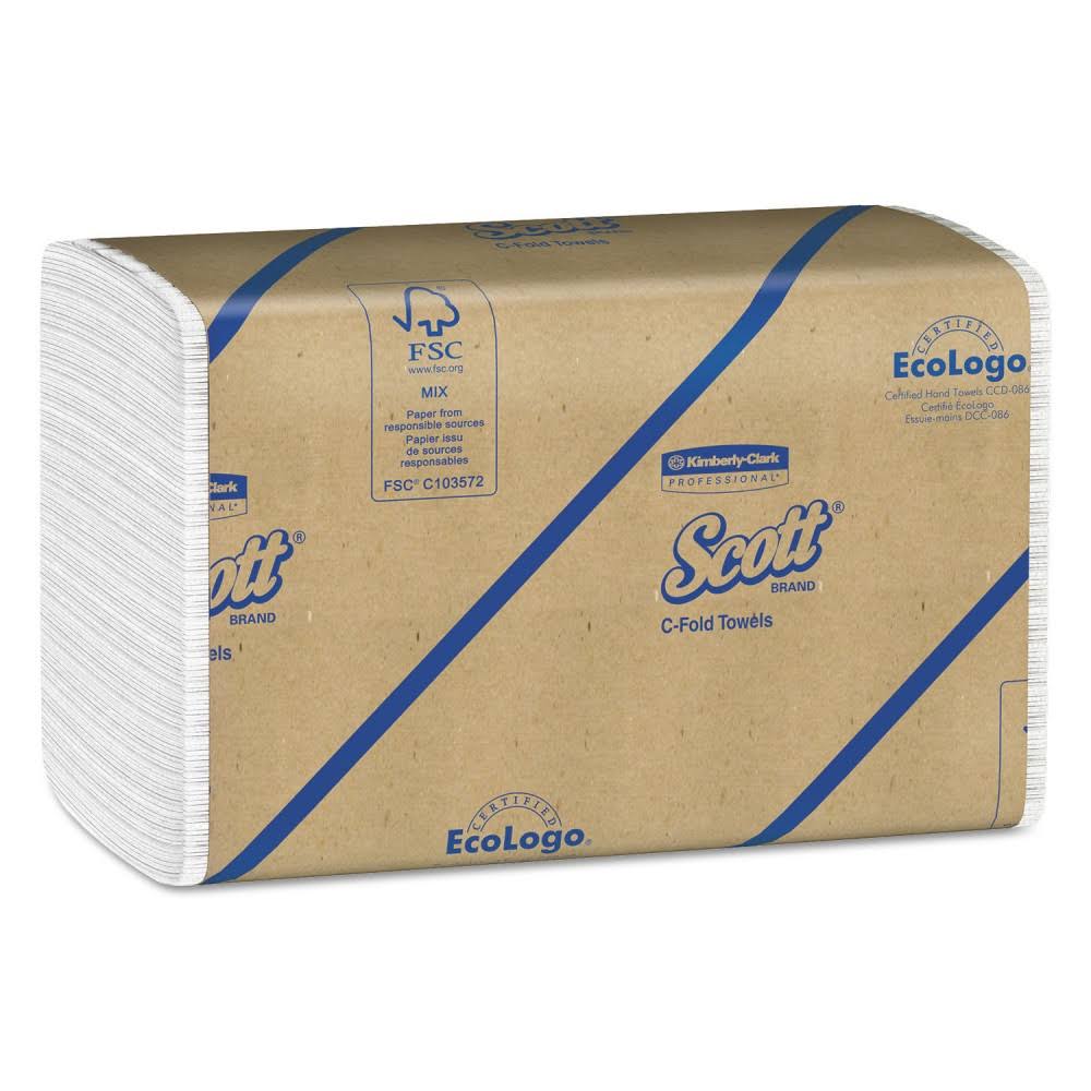 White C-Fold Paper Towels F12579