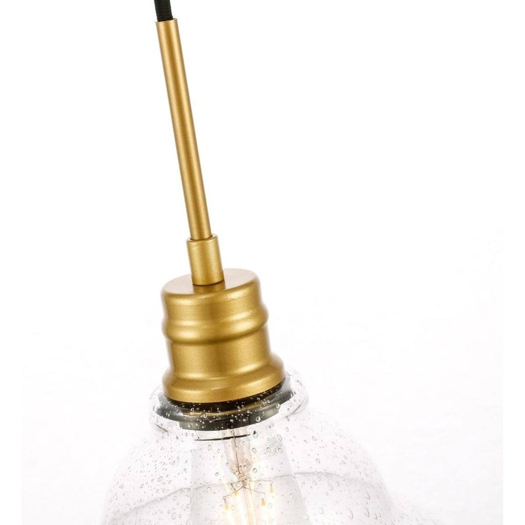 1-Light Clear Seeded Glass Brass K22649
