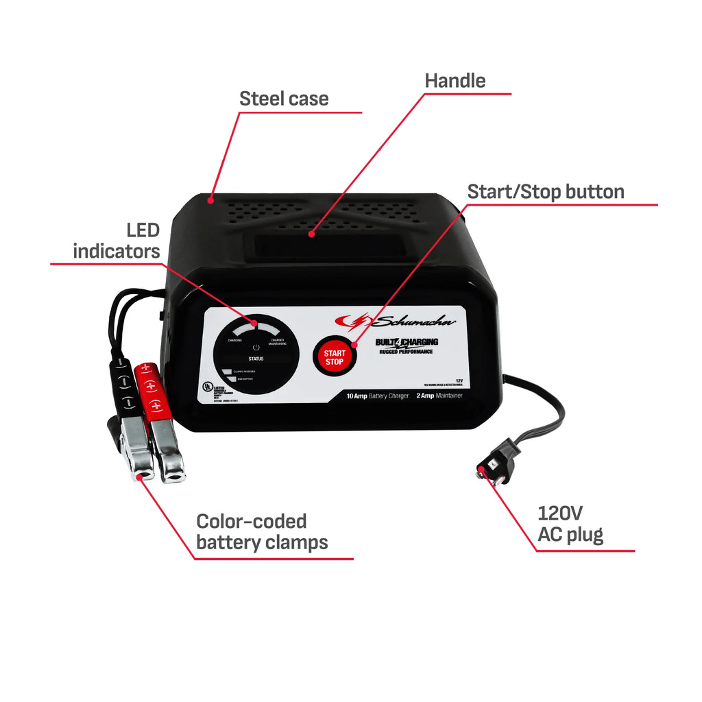 10-Amp 12V Fully Automatic Battery Charger and Maintainer K272898