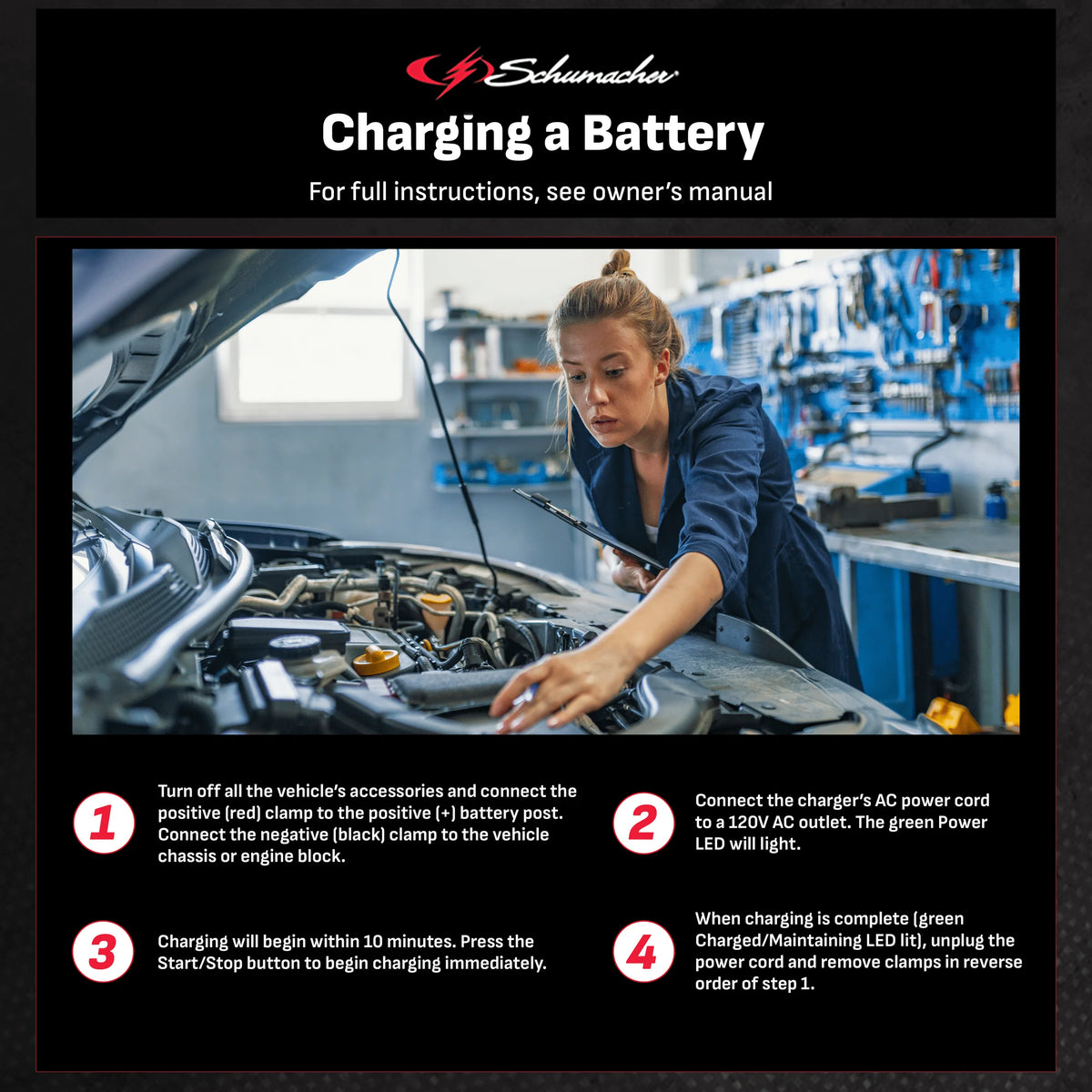 10-Amp 12V Fully Automatic Battery Charger and Maintainer K272898