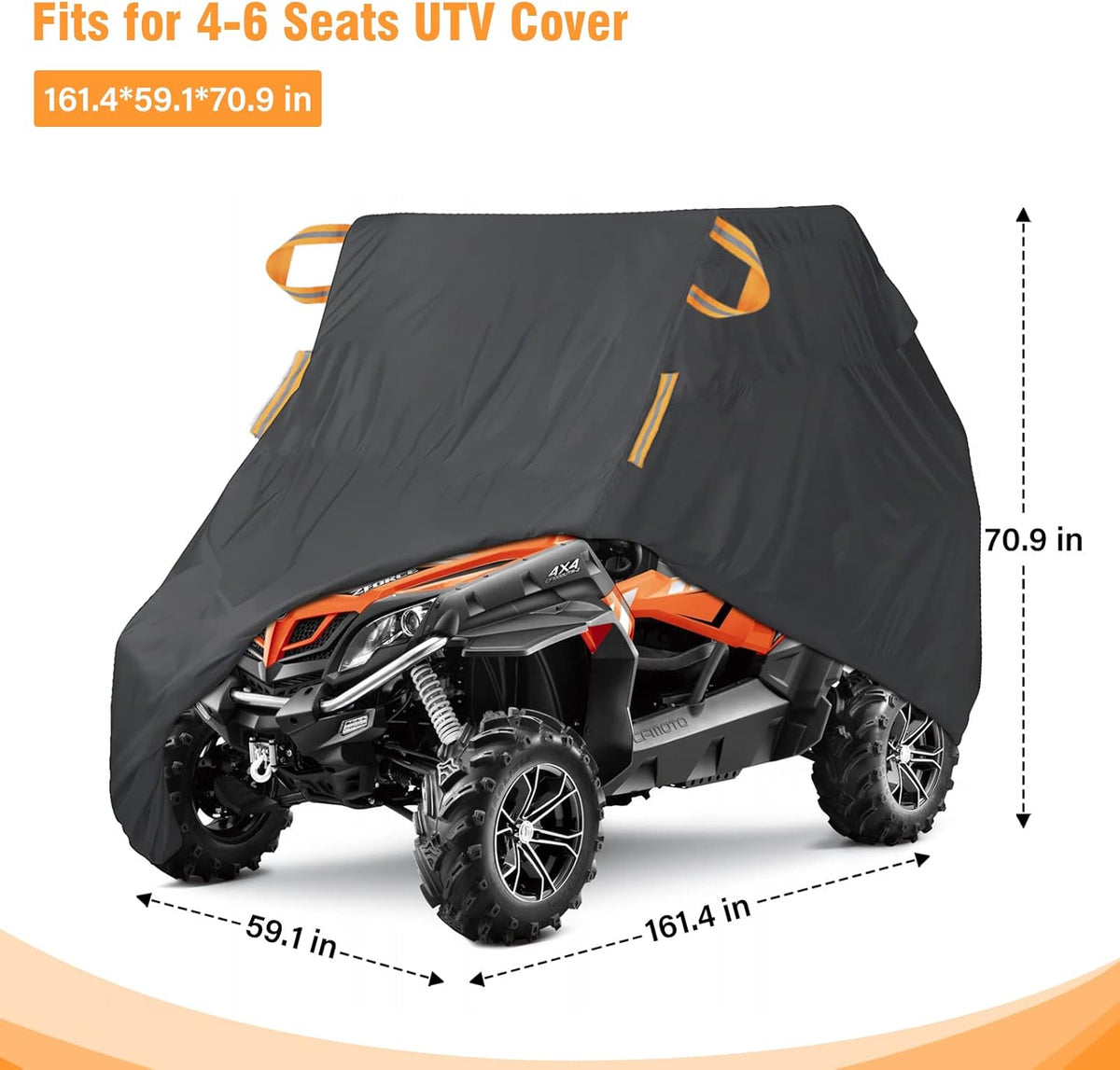 126 inch Waterproof Heavy Duty 420D Oxford Cloth UTV Cover V84329