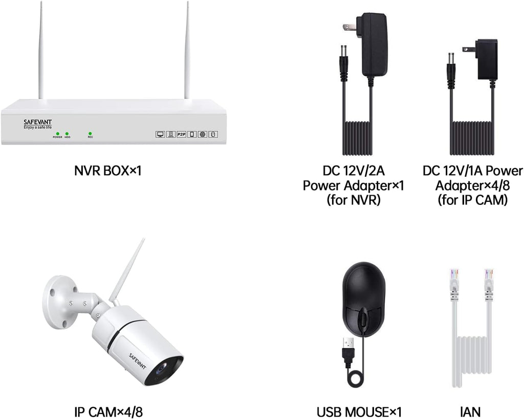 1080P 8 Channel Wireless Security Camera System with 1TB Hard Drive Y333315