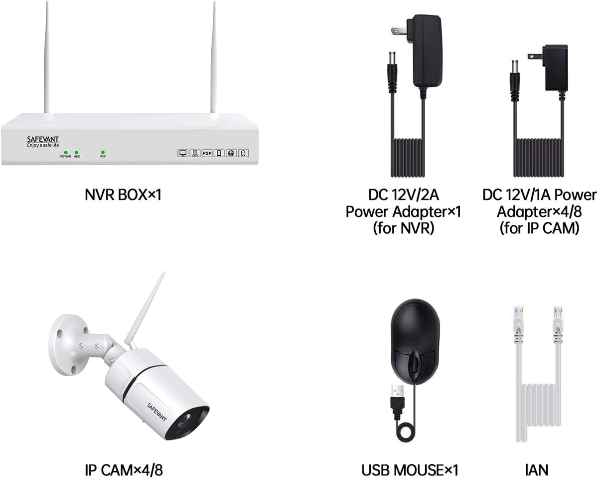 1080P 8 Channel Wireless Security Camera System with 1TB Hard Drive Y333315