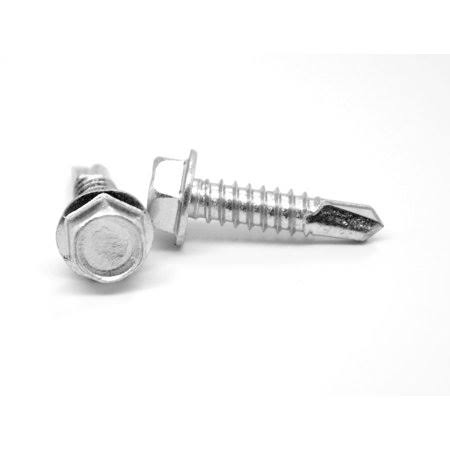 1/4-14 x 3 1/2 Self Drilling Screw Hex Washer Head Zinc Plated W730