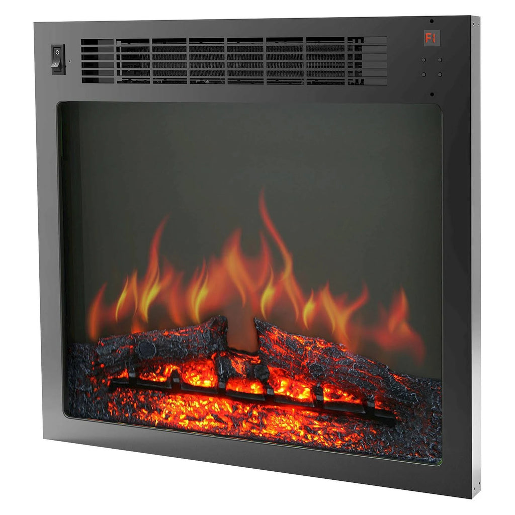 Mahogany Fireplace Mantel with Electronic Fireplace Insert N78429