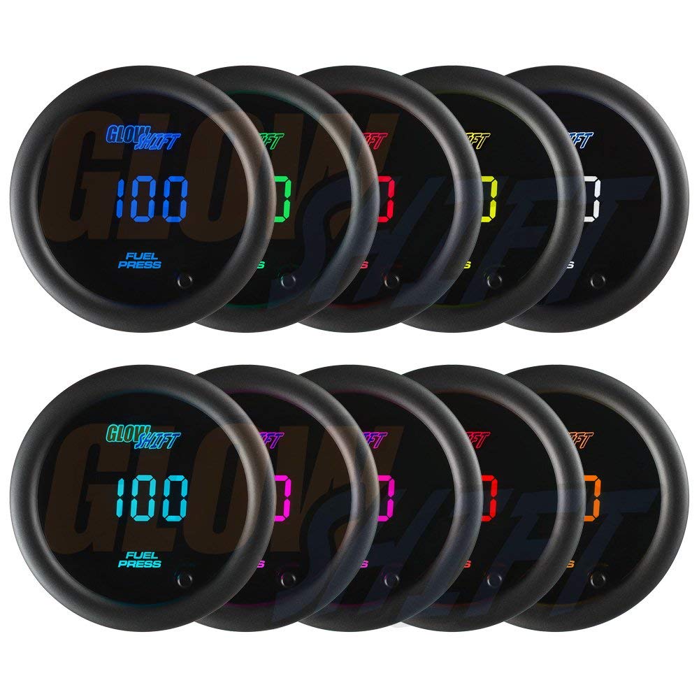 10 Color Digital 100 PSI Fuel Pressure Gauge Kit with Electronic Sensor N682