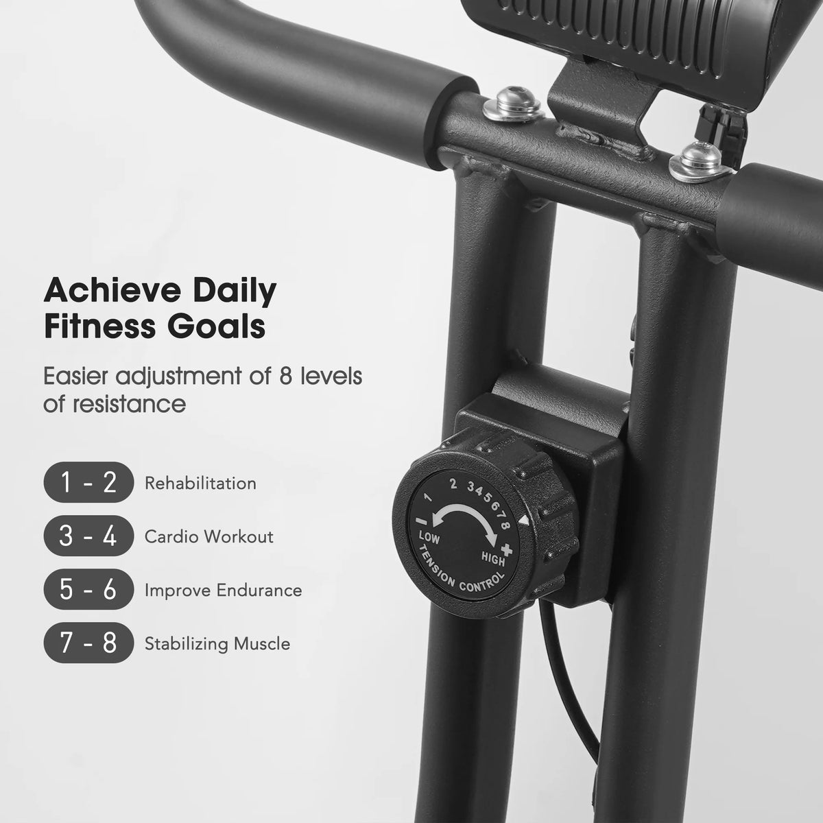 Folding Stationary Exercise Bike with LCD Monitor A873