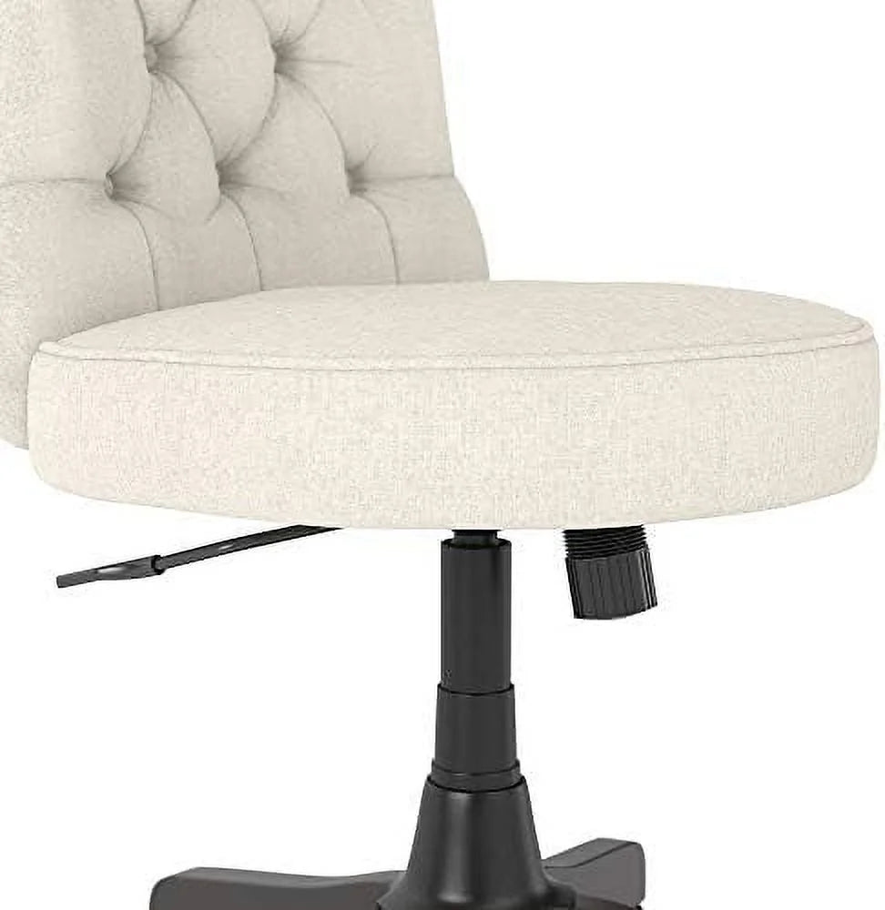 Light Gray Fabric Mid Back Tufted Office Chair O292944