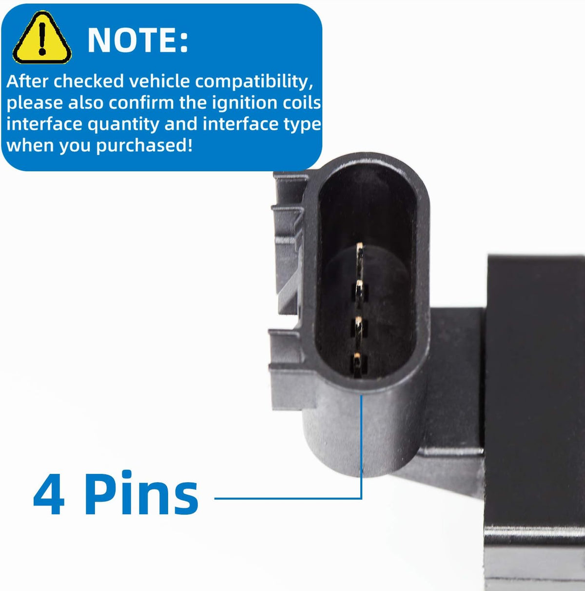Ignition Coil Pack for 2.4L 2.2L 2.0L UF491 (4Pack) V856518